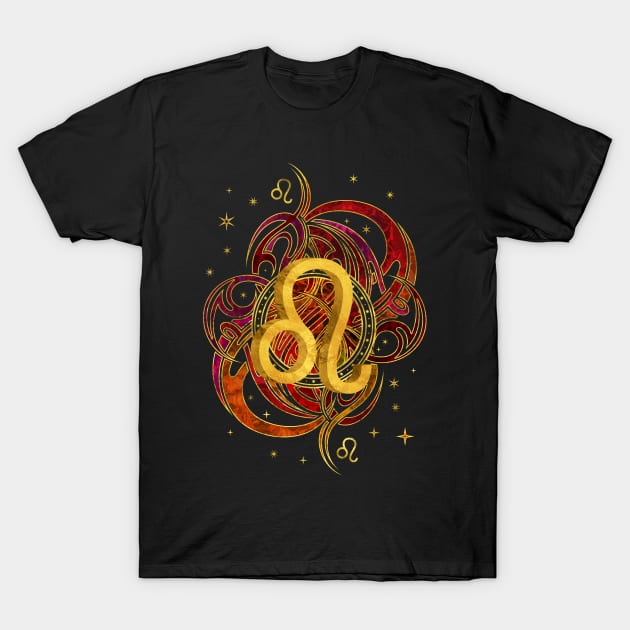 Leo Zodiac Fire element T-Shirt by Nartissima
